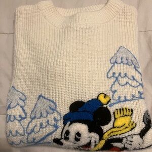 Vintage Mickey Mouse Ski Sweater Disney American Characters 80s Acrylic Knit S